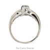 3/4cttw Vertical Three Stone Diamond Ring with Diamond Accented Sides in 14k White Gold - Thumbnail 2