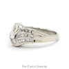 3/4cttw Vertical Three Stone Diamond Ring with Diamond Accented Sides in 14k White Gold - Thumbnail 3