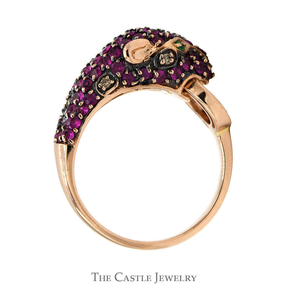 Effy Designer Panther Ring with Ruby, Emerald & Diamonds in 14k Rose Gold