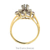 1/2cttw Round Diamond & Ruby Flower Cluster Ring in 14k Yellow Gold - Thumbnail 2