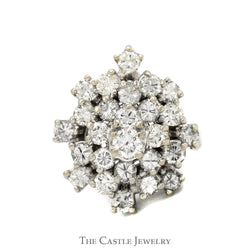 2.75cttw Round Diamond Cocktail Cluster Ring in 14k White Gold