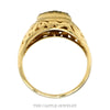 Front-facing view of the nugget textured Kentucky cluster ring in 10k yellow gold - Thumbnail 3