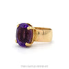 Side profile of the 14k yellow gold oval amethyst ring showing the 8mm band - Thumbnail 2