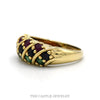 Side profile of the 14k yellow gold multi-gemstone band - Thumbnail 2