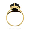 Front-facing view of the elongated black onyx ring with freeform gold sweep in 10k yellow gold - Thumbnail 3