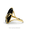 Side profile of the 10k yellow gold black onyx ring showing the open split shank - Thumbnail 2