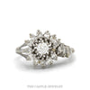 14k white gold diamond starburst cluster ring — top view - Thumbnail 1
