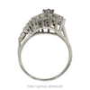 Front-facing view of the diamond starburst cluster ring in 14k white gold - Thumbnail 3