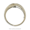 Front-facing view of the black diamond three stone wedding band in 10k white gold - Thumbnail 3