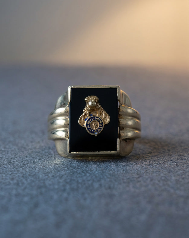Elks BPOE Emblem Men's Ring on Black Onyx in 10k Yellow Gold