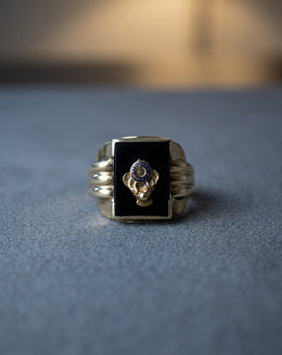 Elks BPOE Emblem Men's Ring on Black Onyx in 10k Yellow Gold