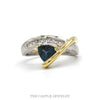 14k two tone bypass ring with trillion mystic topaz and diamond accents — top view - Thumbnail 1