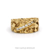 Men's .18cttw diagonal channel-set diamond nugget ring in 10k yellow gold — top view - Thumbnail 1