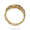 Front-facing view of the men's diagonal diamond nugget ring in 10k yellow gold - Thumbnail 3