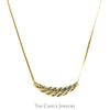 1cttw 7 Row Diamond Cluster Necklace with Flat Link Chain in 10k Yellow Gold - Thumbnail 1