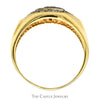 Octagonal Shaped 1cttw Diamond Cluster Men's Ring with Accented Sides in 10k Yellow Gold - Thumbnail 2