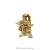 .15cttw Round and Baguette Cut Diamond Starburst Cluster Pendant in 10k Yellow Gold - Thumbnail 2