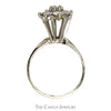 1cttw Flower Shaped Diamond Cluster Ring in 14k White Gold - Thumbnail 2