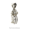 Marquise Cut Diamond Pendant with Three Round Diamond Accents in 14k White Gold - Thumbnail 2