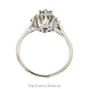 Marquise Shaped Round Diamond Cluster Ring with Split Shank Sides in 14k White Gold - Thumbnail 2