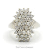 Rectangular 2cttw Round Diamond Cluster Ring in 14k White Gold - Thumbnail 1