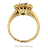 Pear Cut Sapphire Ring with Diamond Halo in 14k Yellow Gold Split Shank Setting - Thumbnail 2