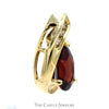 Pear Shaped Garnet and Diamond Pendant in 10k Yellow Gold - Thumbnail 3