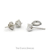 1cttw Round Diamond Stud Earrings with La Pousette Backs in 14k White Gold - Thumbnail 3