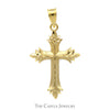 Diamond Cut Ornate Cross Charm Pendant in 14k Yellow Gold - Thumbnail 1