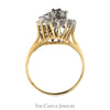 3/4cttw Swirled Diamond Cluster Ring in 14k Yellow Gold - Thumbnail 2