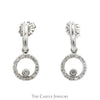 1/4cttw Diamond Circular Dangle Earrings in 14k White Gold - Thumbnail 1