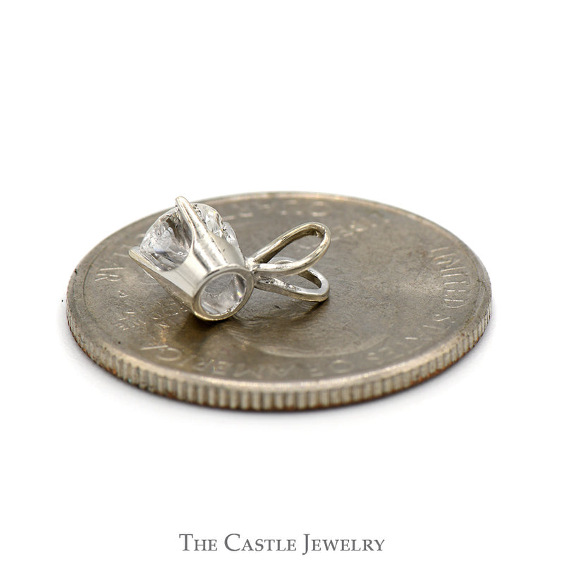 1/2ct Round Diamond Solitaire Pendant in 14k White Gold