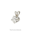 1/2ct Round Diamond Solitaire Pendant in 14k White Gold - Thumbnail 2
