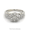 2cttw 7 Diamond Flower Cluster with Diamond Accented Sides in 14k White Gold - Thumbnail 1