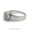 2cttw 7 Diamond Flower Cluster with Diamond Accented Sides in 14k White Gold - Thumbnail 3