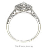 1cttw Pear Cut Diamond Engagement Ring with Double Halo and Accented Split Shank Sides in 10k White Gold - Thumbnail 2