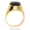 14k Yellow Gold Ring Featuring an Elegant Oval Black Onyx Dome with Polished Sides - Thumbnail 2