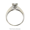 1/2cttw Heart Shaped Diamond Cluster Engagement Ring with Channel Set Diamond Accents in 14k White Gold - Thumbnail 2