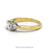 3/4cttw Princess Cut Diamond Engagement Ring with Trillion Cut Diamond Accents in 14k Yellow Gold - Thumbnail 3