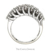 1.5cttw Multi Row Wide Diamond Cluster Band in 10k White Gold - Thumbnail 2