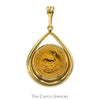 1982 1/4oz 24k Gold Krugerrand Coin Pendant in 14k Yellow Gold Setting - Thumbnail 1