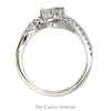 Ever Us Double Diamond Bypass Ring with Diamond Accented Sides in 14k White Gold - Thumbnail 2