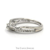 Ever Us Double Diamond Bypass Ring with Diamond Accented Sides in 14k White Gold - Thumbnail 3