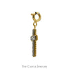 Intricate Filigree Designed Cross Pendant in 14k Two Tone White & Yellow Gold - Thumbnail 2