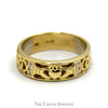 Claddagh Designed Wedding Band with Diamond Accented Celtic Knots in 14k Yellow Gold - Thumbnail 1