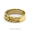 Claddagh Designed Wedding Band with Diamond Accented Celtic Knots in 14k Yellow Gold - Thumbnail 3