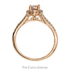 Oval Morganite Ring with Diamond Halo and Accented Sides in 14k Rose Gold - Thumbnail 2