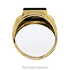 Gent's H Initial Ring With Inlay Black Onyx And .01 CT Diamond In 10KT Yellow Gold - Thumbnail 2