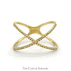 Diamond Open "X" Ring With .25CTTW Of Diamonds In 10 KT Yellow Gold - Thumbnail 1