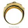 Flower Diamond Cluster Band with Open Filigree Design in 14k Yellow Gold - Thumbnail 2